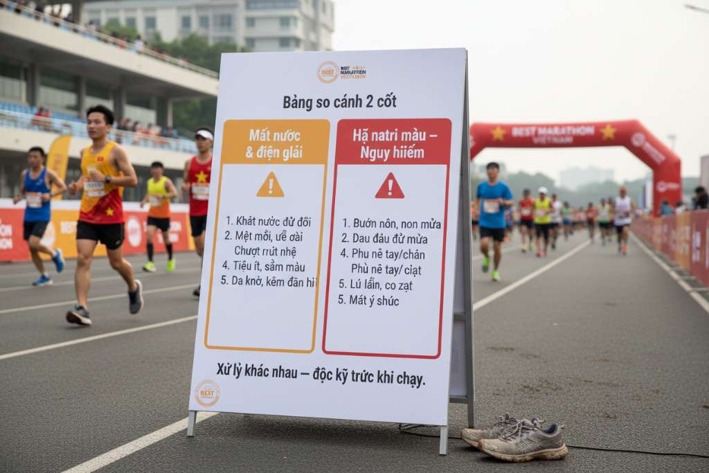 Bảng so sánh 2 cột trên nền trắng: cột trái viền vàng cam tiêu đề 