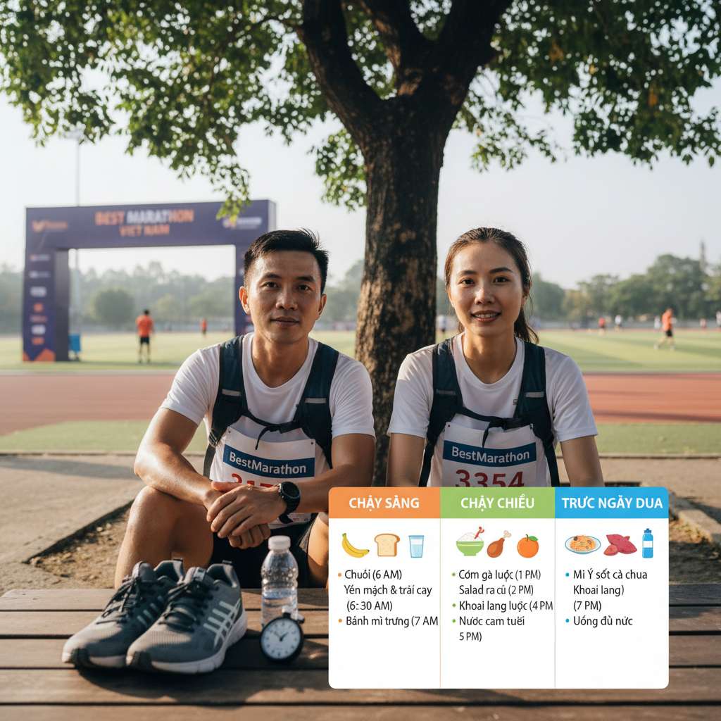 Bảng thực đơn visual dạng 3 cột trên nền sáng. Cột 1 tiêu đề 